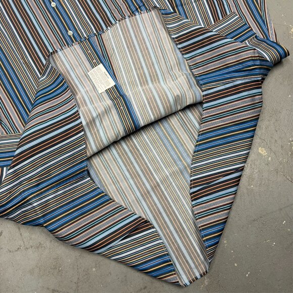 ETRO Dress Shirt Multicolor Stripe Made in Italy Cotton Long Sleeve 46 18 XXL - Picture 6 of 8